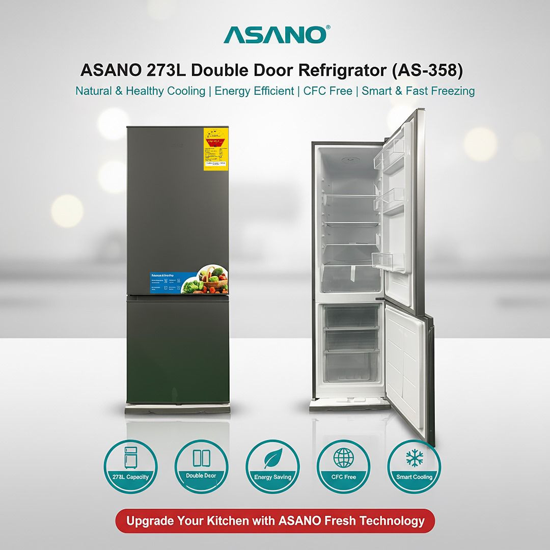 ASANO 273L Double Door Refrigrator (AS-358)