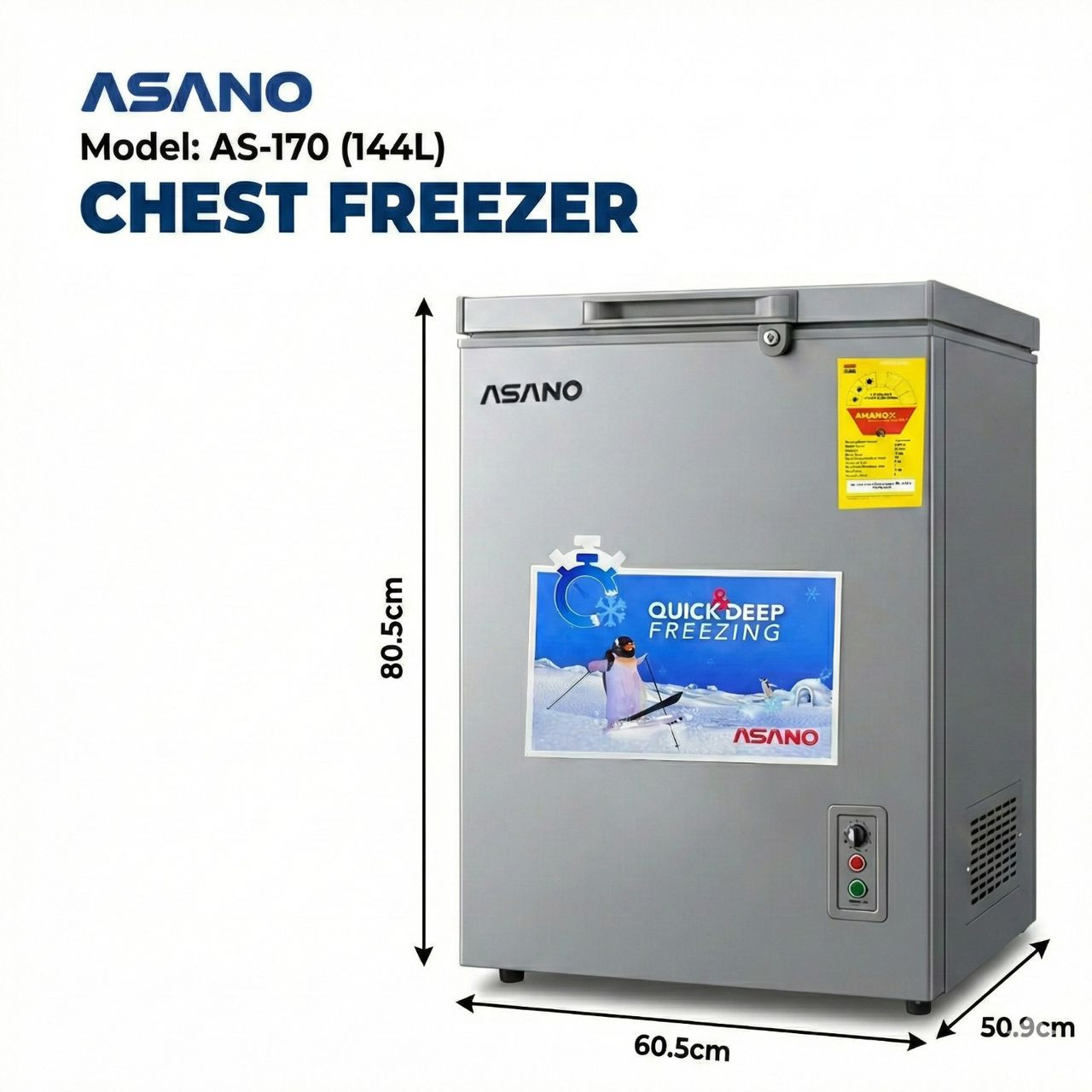 ASANO Model: AS-170 (144L) CHEST FREEZER