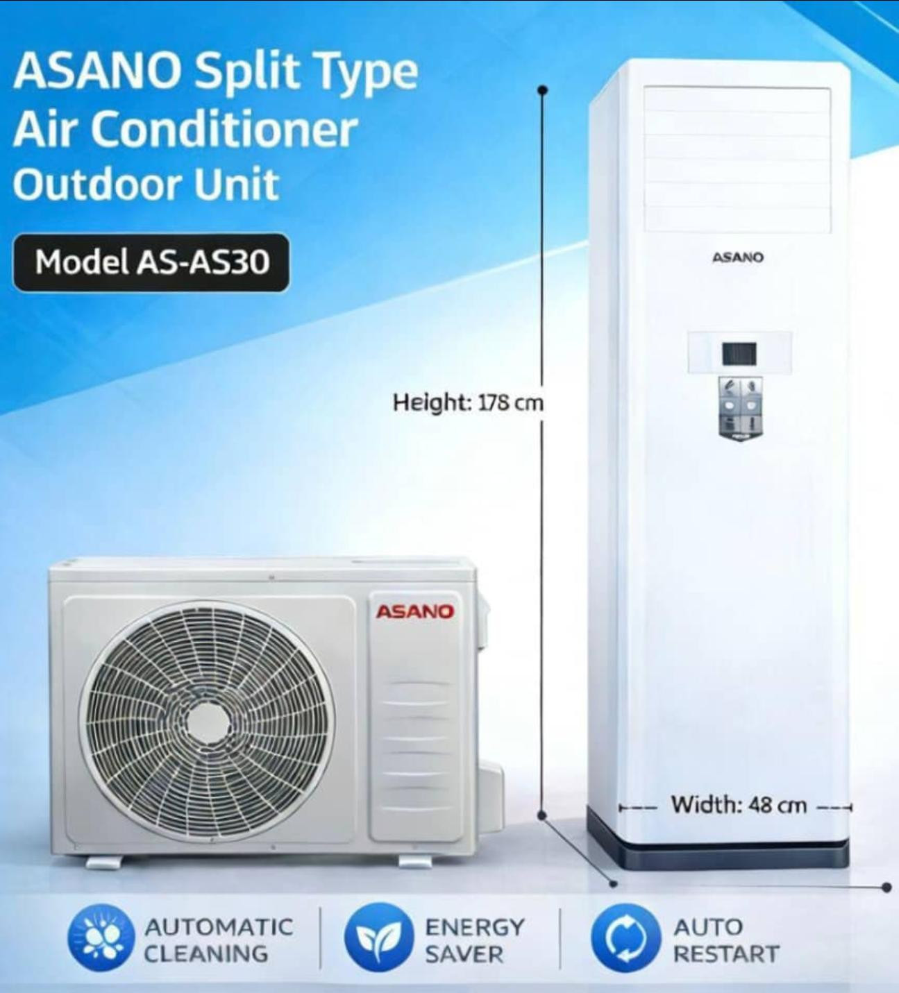 ASANO Split Type Air Conditioner Outdoor Unit Model AS-AS30