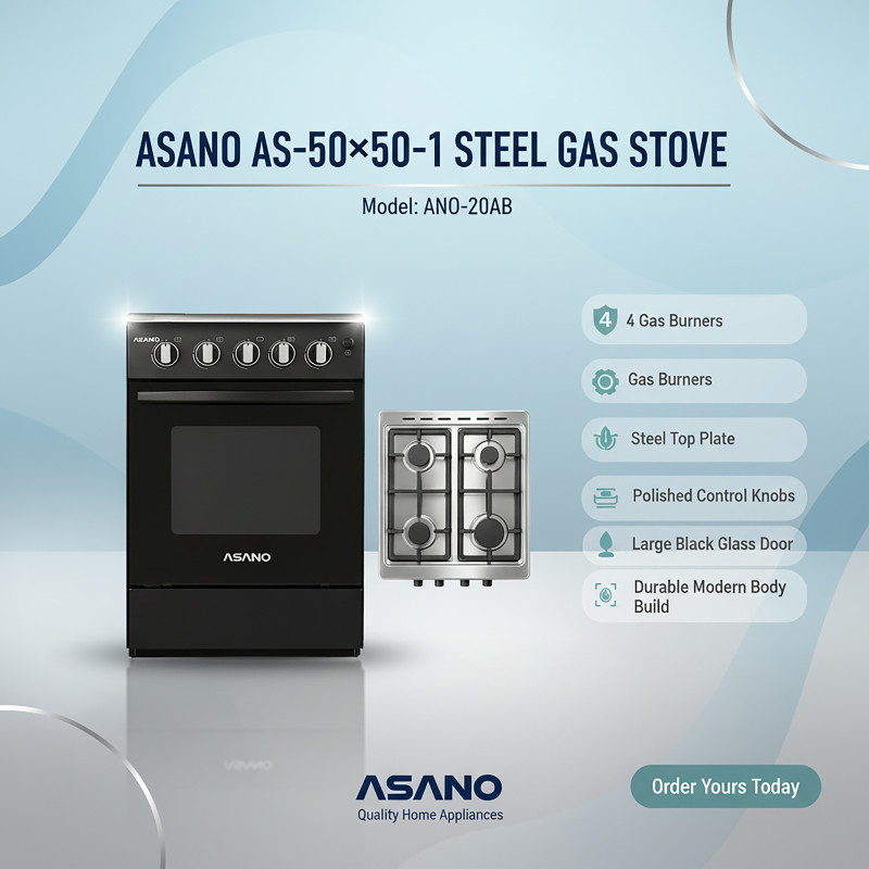 ASANO AS-50>50-1 STEEL GAS STOVE-Model:ANO-20AB